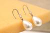 Modernos Ganchos para Oreja de Plata S925 Chapada con Diamantes Microincrustados con Perlas Ovaladas de Gota de Agua, Pendientes de Moda para Mujer, Versátiles y Elegantes