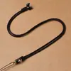 Cadena de Clavícula Ajustable con Hilo Dorado Tejida a Mano Cordón Colgante de Jade Cadena Negra Ajustable