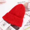 Nuevo Gorro de Punto Grueso Cálido con Forro de Lana para Otoño e Invierno Gorro Pullover Gorro de Lana para Mujer Ins Gorro de Moda Estilo Ins Cálido Grueso
