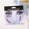 Pegatinas de Tatuaje de Halloween para la Cara, Pegatinas de Tatuaje Temporales para Cejas y Ojos, Decoración Facial de Maquillaje, Pegatinas de Tatuaje con Purpurina