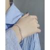 098 Estilo coreano INS nicho diseño de lujo ligero minimalista todo-partido pulsera segmentada de cuentas redondas plata de ley S925 textura para mujer