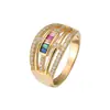 Anillo de moda con circonita de color europeo y americano para mujer, anillo de boda elegante, accesorios de moda