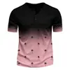 Camiseta informal de moda con botones y cuello redondo para hombre, manga corta, transpirable y moderna, de estilo europeo y americano, para uso transfronterizo
