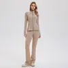 Conjunto de Roupas Fitness Transfronteiriças Europeias e Americanas para Mulheres, Gola Alta, Corte Justo, Roupa Esportiva Emagrecedora, Treinamento ao Ar Livre, Corrida, Conjunto de Roupas para Yoga