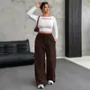 2026 Aliexpress Europeo y Americano Transfronterizo Otoño Comercio Exterior Nuevo Estilo Mujer Cintura con Cordón Rectos Casuales Holgados Pantalones