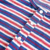 Camiseta retro casual de rayas de estilo japonés Rumeng para hombre y mujer, top casual versátil de caída suelta de otoño de nicho