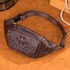 Marute novo crocodilo padrão masculino mensageiro saco europeu e americano moda retrô primeira camada cowhide peito Bag atacado masculino
