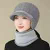Gorro de Invierno para Madre de Mujeres de Mediana Edad y Mayores Protección contra el Frío Gorro Cálido para Protección de Orejas Abuela Señora Mayor Gorro de Lana Tejido con Felpa