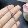 Pulseira azul tesouro cor natural pura cristal rosa super transparente gema grau 5A tamanho 5*7mm outlet de fábrica