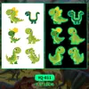 Adesivos de Tatuagem de Dinossauro de Desenho Animado Luminosos para Homens e Mulheres à Prova d'Água e Duradouros Adesivo de Pele Natural para Braço Infantil Brinquedos