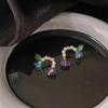 Pendientes de Perla de Color Estilo Mismo que Zhao Rusi con Aguja de Plata S925 Pendientes de Diseño Dulce Elegante para Mujer Pendientes Pendientes