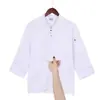 Ropa de Trabajo de Chef de una Sola Fila con Tres Hebillas Plateadas Manga Larga Talla Grande Ropa de Trabajo de Cocina Trasera de Hotel Ropa de Chef