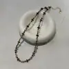 Collar Maillard Plata Triturada, Lujo Accesible, Gama Alta, Nicho, Exquisita Cadena para Clavícula de Piedra Natural Ojo de Tigre, Collar Atmosférico