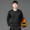 Sudadera Casual para Hombre Otoño Ropa Deportiva para Hombre Cuello Redondo Sudadera Superior Camisa Base Forrada de Polar para Hombre Chaqueta Texturizada 03
