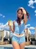 2026 Nuevo Exportación Transfronteriza Retro Cuadros de Alta Gama Sexy Traje de Baño Dividido Ángulo Plano Traje de Baño de Vacaciones para Mujeres
