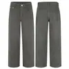 Muxi Clothing Moda Americana High Street Retrô Tendência Versátil Estilo Básico Algodão Puro Calças de Pernas Largas Jeans Reto Solto