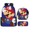 Nueva Mochila Escolar de Dibujos Animados de Mario de Amazon Mochila para Estudiantes de Primaria y Secundaria Mochila Super Mario Juego de Tres Piezas en Stock