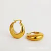 Brincos Femininos de Luxo Acessível 18K Ouro Real Aço Inoxidável Brilhante Elegante High-End Mais Vendidos Transfronteiriços