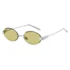 Gafas de Sol Retro Ovaladas Sin Marco para Mujer, Gafas de Sol de Gama Alta Estilo Europeo y Americano para Hombre, Nuevas Gafas de Moda Tendencia para Chicas con Estilo