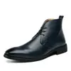 Sapatos masculinos transfronteiriços, coleção outono/inverno, botas de tornozelo masculinas de tamanho grande, botas Martin retrô estilo britânico, botas de couro casuais de negócios de cano alto masculinas para exportação