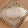 Pulseira transfronteiriça europeia e americana de aço titânio para mulheres, estilo coreano, aço inoxidável com retenção de cor, pulseira de zircônia incrustada com diamantes, moda simples, atacado misto