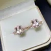 Anel de Morganita Natural, cristais limpos, cor única, banhado a prata S925, pedra principal 6*8mm