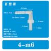 Rosca de subsistema 4-m6, dente externo, cotovelo de pagode, rosca externa, mangueira de rosca externa, junta de plástico, PP, estufa, oxigênio, correspondência