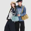 Bolso Cruzado Casual de Verano Estilo Perezoso Gran Capacidad Cierre de Cordón Bolso Mensajero Japonés para el Trabajo Diario Bolso de Hombro de Color Sólido para Mujer