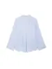 Nova Roupa Feminina Estilo Europeu e Americano de Primavera, Simples e Elegante, Camisa Top Listrada com Bolso Xadrez e Gola Alta Assimétrica