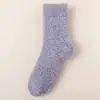 Calcetines de Lana Coralina Personalizados con Fleece Adicional y Calcetines Gruesos de Media Caña, Calcetines de Piso para el Hogar Unisex con Bordado de Goma de Puntos