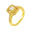 Anillo Exquisito Ajustable Electrochapado con Circonita, Oro Real, Estilo Minimalista de Moda para Mujer, Microincrustado, Súper Brillante, Lujo Ligero