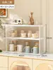 Estante de almacenamiento de escritorio estilo Ins, organizador de tazas, expositor acrílico para cosméticos en encimera de baño, estante de tazas de múltiples capas