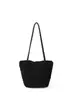 Bolso de cubo tejido de gamuza retro para mujer, versátil para el uso diario, moderno y casual, diseño nuevo, único y elegante