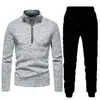Suéter masculino de inverno com zíper na gola alta cor sólida camisa base casaco terno masculino