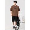 Camiseta de manga corta de verano para hombre de Guochao High Street con estampado de gran tamaño, holgada, de media manga, de algodón puro, de marca de moda