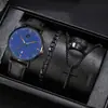 2025 Reloj de Pulsera de Negocios de Alta Gama Transfronterizo Reloj de Cuarzo Versátil Casual Set de Joyería Cruzada