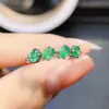 Anillo de Esmeralda Natural Popular al por Mayor de Fábrica Plata S925 Incrustado con Piedra Principal 3*4 Joyería de Lujo Venta Directa de Fábrica