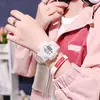 592 Reloj Digital Completamente Transparente para Hombres y Mujeres, Estudiantes de Primaria y Secundaria, Verde Matcha Multifuncional Deportivo Resistente al Agua Ins Reloj Venta al por Mayor