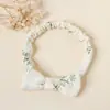 Diadema Elástica de Algodón Puro para Bebé con Lazo Grande para Salir, Lazo Grande para Proteger la Fontanela, Borde Ancho, Diadema Infantil 100% Tejido Crepé