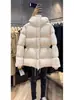 Moda de Invierno 2026, Abrigo Grueso de Algodón, Chaqueta Blanca Acolchada de Algodón Estilo Chanel con Cintura Ajustada para Mujer