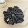 Scrunchie de pelúcia curta com bolinhas, estilo retrô preguiçoso para outono e inverno, de alta qualidade, macio e suave, não danifica o cabelo, elástico de cabelo, faixa de cabelo, acessório de cabelo