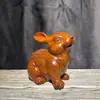 Adornos de Conejo Tallados en Ébano Madera Maciza Conejos del Zodíaco Doce Conejos Hogar Feliz Decoración para Sala de Estar Artesanías Regalos para Casa Nueva