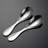 Acero Inoxidable 304 Mini Cuchara y Tenedor para Niños Todo en Uno Doble Propósito Vajilla Portátil Linda Cuchara y Tenedor para Suplementos Alimenticios
