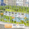 Estante de Almacenamiento con Red Antirrobo, Estante para Flores, Estante de Balcón, Estante Colgante Antirrobo para Macetas en Repisa de Ventana, Estante de Hierro para Suculentas