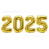 Balão de Ano Novo 2025 Digital de Filme de Alumínio 32 polegadas Combinação de Balões para Decoração de Shopping Center Escola Reunião Anual da Empresa