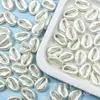 Colgante de concha de color perla artificial acrílica con agujeros, cuentas perforadas de color concha de estrella de mar y caracola para accesorios de joyería DIY