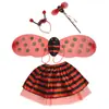 Disfraz de Performance Infantil Abeja Amarilla Set de Tres Piezas con Alas Halloween Princesa Femenina Performance Accesorios con Polvo Dorado