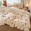 Juego de cuatro piezas clase A funda de cama de terciopelo de leche terciopelo grueso invierno terciopelo de coral alto gramaje sábana funda nórdica ropa de cama juego de tres piezas 4