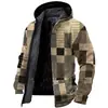 Casaco de Inverno Espesso Forrado com Fleece Duplo Forrado para Homens de Inverno Casaco Acolchoado de Algodão Quente Casaco Acolchoado de Algodão