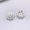 Relleno de Oro Alta Retención de Color Flor de Estrella de Seis Puntas Calada Portaflores Cristal Hecho a Mano DIY Pulsera de Perlas Accesorios de Joyería con Cuentas